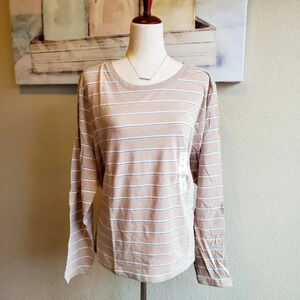 SO | Classic Long Sleeve Top in Tan sz 3X